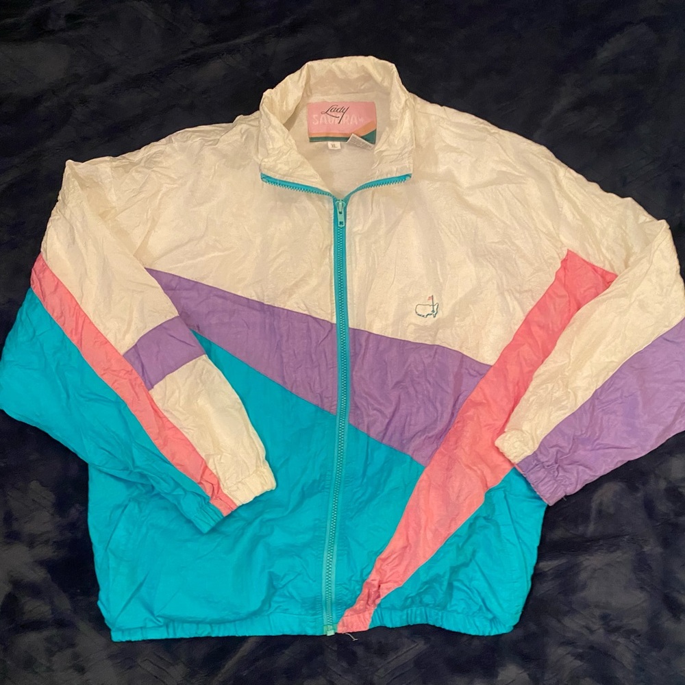 Masters multicolor zip up vintage jacket Sz XL